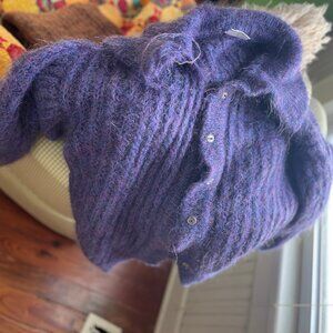 Vibrant Purple Mohair Cardigan Knit *Project Piece* for Darners
